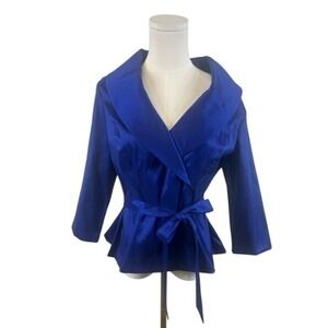 Alex Evenings Jacket Shawl Collar Tie‎ Waist Petite Party Cocktail Size LP